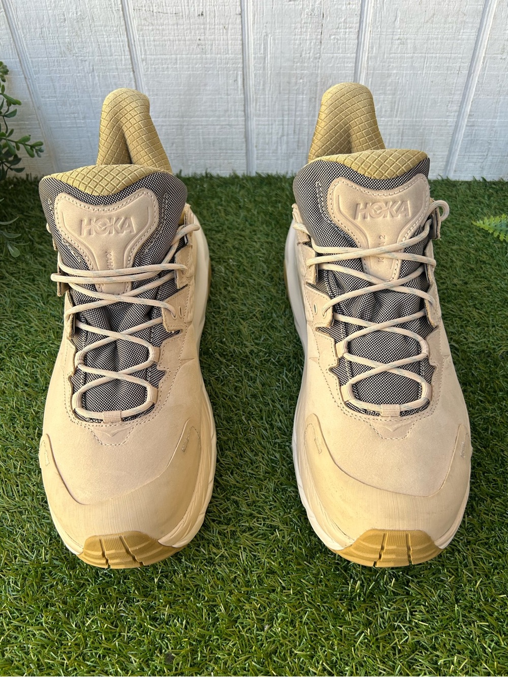 Hoka Beige and Gold Trekking Sneaker - Picture 11 of 16